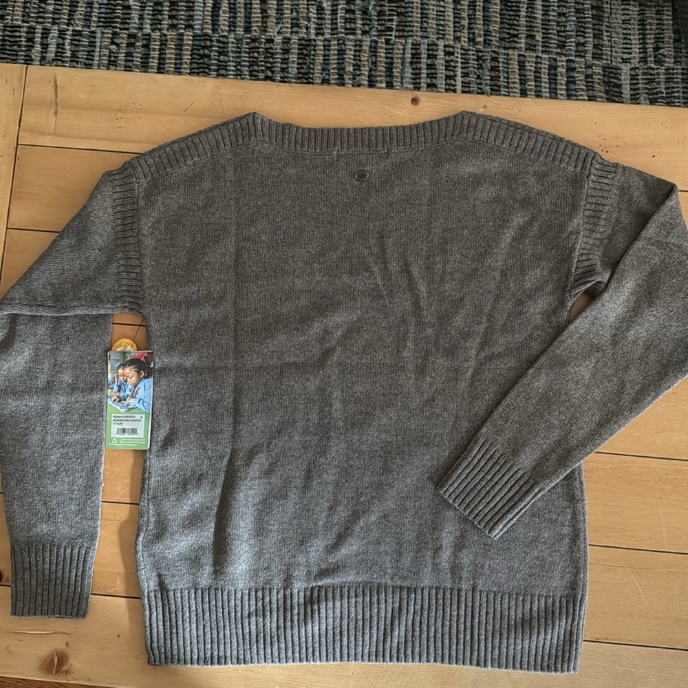 Sherpa Merino Wool Blend Boatneck Sweater Women's M Taupe Fairisle NWT - Picture 2 of 7